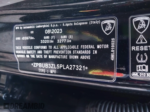 2023 Lamborghini Urus S z VIN ZPBUB3ZL5PLA27321, wystawiony jako IAAI lot #40938653 z przebiegiem 9 023 mil mil oraz . Historia ofert i sprzedaży dostępna na DreamBid. Obrazek 9.