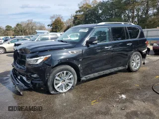 2020 Infiniti QX80 LUXE with VIN JN8AZ2NE2L9254632, listed as a Copart auction lot 42193685 with 169,729 mi miles and Salvage Title. Bid and sale history available at carsss.com. Image 1.