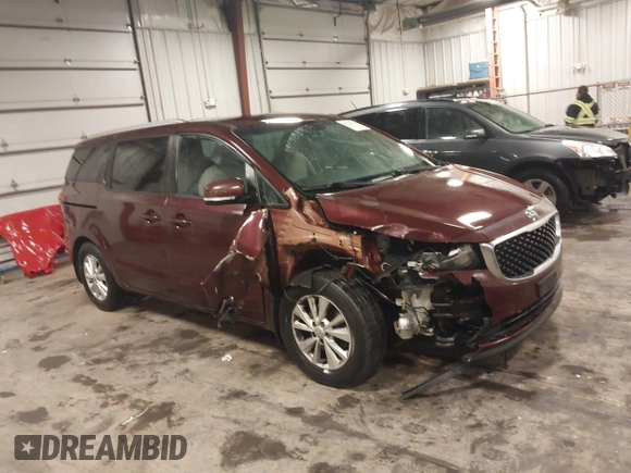2016 Kia Sedona LX with VIN KNDMB5C12G6182286, listed as a IAAI auction lot 41724704 with 149,482 mi miles. Bid and sale history available at carsss.com. Image 1.