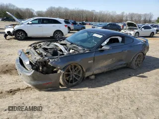 2018 Ford Mustang GT with VIN 1FA6P8CF0J5142296, listed as a Copart auction lot 42128105 with 70,711 mi miles and Salvage title. Bid and sale history available at DreamBid. Image 1.