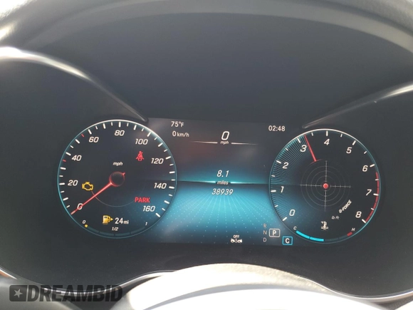 2021 Mercedes-Benz C 300 with VIN W1KWF8DB8MR632402, listed as a Copart auction lot 52971445 with 38,939 mi miles and Salvage Title. Bid and sale history available at carsss.com. Image 9.
