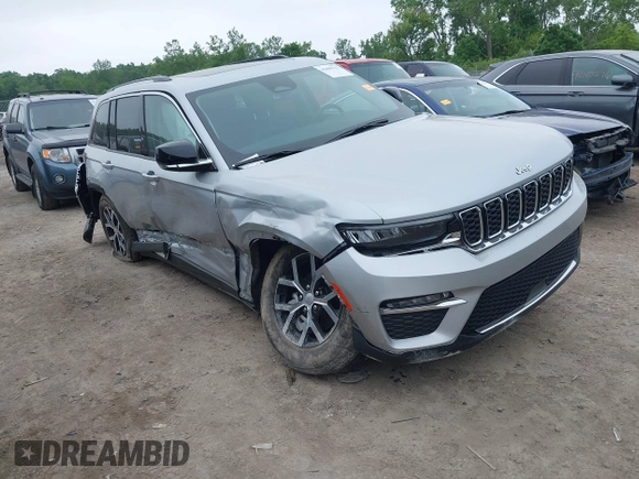 2024 Jeep Grand Cherokee Limited with VIN 1C4RJHBG5RC679868, listed as a IAAI auction lot 42409712 with 21,035 mi miles and . Bid and sale history available at DreamBid. Image 1.