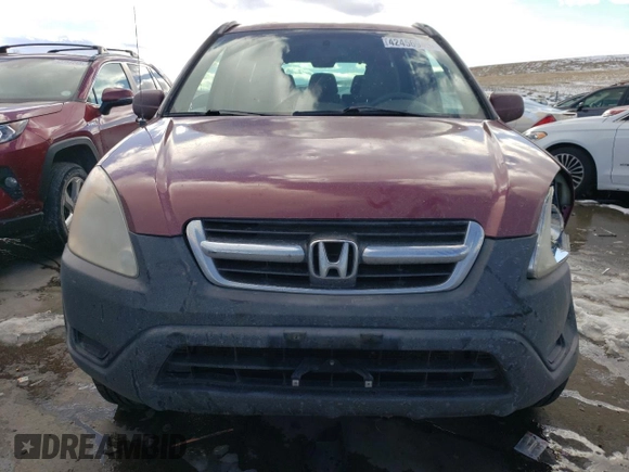 2002 Honda CR-V EX with VIN JHLRD78872C082442, listed as a Copart auction lot 42456945 with 154,848 mi miles and Salvage Title. Bid and sale history available at DreamBid. Image 5.