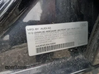 2013 Audi A4 Prestige with VIN WAUKFAFL9DA156890, listed as a Copart auction lot 63780554 with 127,614 mi miles and Salvage Title. Bid and sale history available at carsss.com. Image 12.