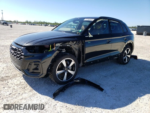 2023 Audi Q5 S line Prestige with VIN WA1FAAFY7P2001746, listed as a Copart auction lot 72766942 with 1,262 mi miles. Bid and sale history available at carsss.com. Image 1.