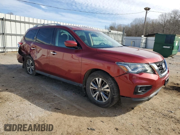 2017 Nissan Pathfinder SV z VIN 5N1DR2MN1HC695846, wystawiony jako Copart lot #45953705 z przebiegiem 135 587 mil mil oraz Szkody całkowita. Historia ofert i sprzedaży dostępna na DreamBid. Obrazek 4.
