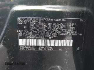 2013 Toyota RAV4 XLE with VIN 2T3RFREV9DW018383, listed as a IAAI auction lot 42655001 with 111,602 mi miles and . Bid and sale history available at DreamBid. Image 9.
