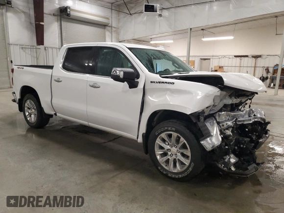 2021 Chevrolet Silverado 1500 LTZ with VIN 3GCUYGET2MG135004, listed as a Copart auction lot 50825955 with 53,594 mi miles and Salvage Title. Bid and sale history available at DreamBid. Image 4.