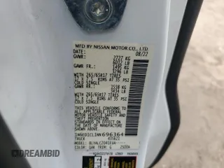 2022 Nissan Frontier SV z VIN 1N6ED1CL1NN696364, wystawiony jako Copart lot #54834815 z przebiegiem 45 901 mil mil oraz Szkoda całkowita • Salvage title. Historia ofert i sprzedaży dostępna na DreamBid. Obrazek 12.