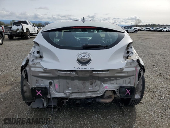 2017 Hyundai Veloster Value Edition with VIN KMHTC6AD9HU307983, listed as a Copart auction lot 49833545 with 120,537 mi miles and Salvage Title. Bid and sale history available at carsss.com. Image 6.