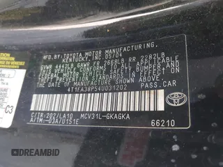 2004 Toyota Solara SE with VIN 4T1FA38P54U031202, listed as a IAAI auction lot 42112551 with 137,398 mi miles and . Bid and sale history available at DreamBid. Image 9.