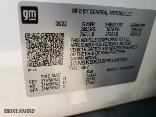 2023 Chevrolet Tahoe Premier with VIN 1GNSKSKD3PR144704, listed as a Copart auction lot 50347615 with 48,937 mi miles and Salvage Title. Bid and sale history available at carsss.com. Image 16.