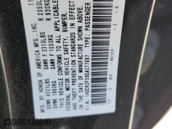 2016 Honda Accord Sport with VIN 1HGCR2F59GA077697, listed as a Copart auction lot 61050615 with 148,033 mi miles and Salvage title. Bid and sale history available at DreamBid. Image 12.