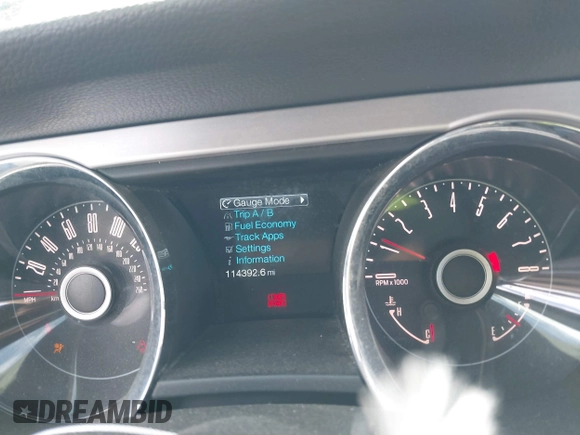 2014 Ford Mustang V6 with VIN 1ZVBP8EM4E5243008, listed as a IAAI auction lot 41572234 with 114,392 mi miles. Bid and sale history available at carsss.com. Image 7.