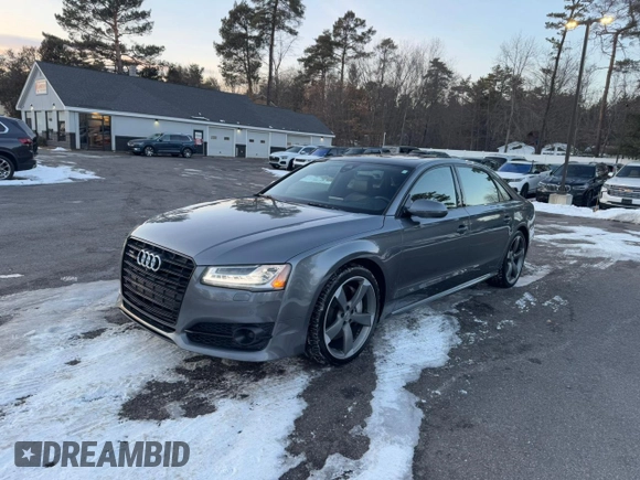 2018 Audi A8 L with VIN WAU44AFD1JN000497, listed as a Copart auction lot 41959925 with 169,713 mi miles and Clean Title. Bid and sale history available at carsss.com. Image 1.