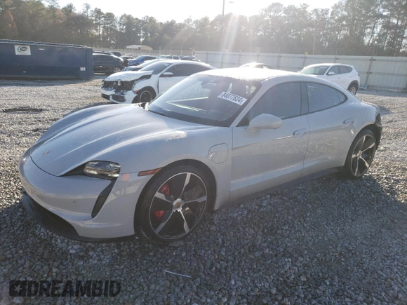 2021 Porsche Taycan 4S z VIN WP0AB2Y14MSA43132, wystawiony jako Copart lot #84077624 z przebiegiem 26 965 mil mil oraz Szkoda całkowita • Salvage title. Historia ofert i sprzedaży dostępna na DreamBid. Obrazek 1.
