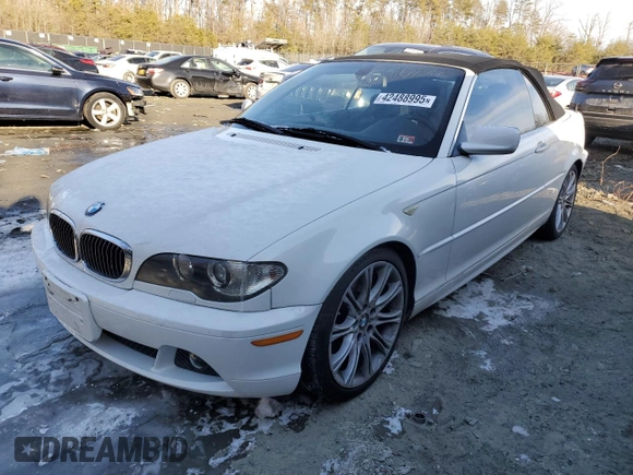 2005 BMW 3 Series 330Ci with VIN WBABW53445PJ96989, listed as a Copart auction lot 42488995 with 179,814 mi miles and Clean Title. Bid and sale history available at carsss.com. Image 1.