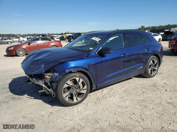 2022 Audi e-tron Premium with VIN WA1AAAGE1NB033863, listed as a Copart auction lot 84621644 with 60,296 mi miles and Salvage Title. Bid and sale history available at carsss.com. Image 1.