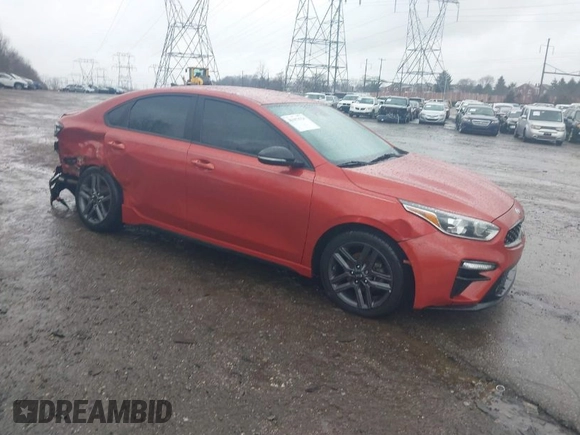 2020 Kia Forte GT-Line with VIN 3KPF34AD0LE224374, listed as a IAAI auction lot 41053534 with 51,441 mi miles. Bid and sale history available at carsss.com. Image 1.