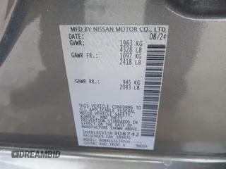 2025 Nissan Altima SR with VIN 1N4BL4CV1SN308742, listed as a IAAI auction lot 41808388 with Not Provided miles and . Bid and sale history available at DreamBid. Image 9.