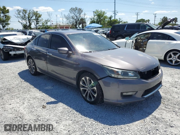 2014 Honda Accord Sport with VIN 1HGCR2F58EA100903, listed as a Copart auction lot 53704235 with 140,591 mi miles and Salvage Title. Bid and sale history available at DreamBid. Image 4.