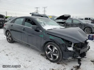 2023 Hyundai Elantra Limited with VIN KMHLP4AG8PU377332, listed as a Copart auction lot 45394235 with 44,383 mi miles and Salvage Title. Bid and sale history available at carsss.com. Image 4.