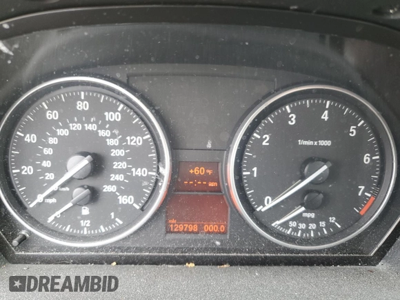 2008 BMW 3 Series 328i with VIN WBAVA33508P142196, listed as a Copart auction lot 57617965 with 129,798 mi miles and Salvage title. Bid and sale history available at DreamBid. Image 9.