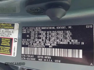 2010 Toyota Venza z VIN 4T3ZK3BBXAU026376, wystawiony jako IAAI lot #42373650 z przebiegiem 170 089 mil mil oraz . Historia ofert i sprzedaży dostępna na DreamBid. Obrazek 9.