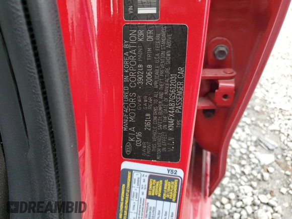 2016 Kia Forte EX z VIN KNAFX4A87G5612031, wystawiony jako Copart lot #62722214 z przebiegiem 124 837 mil mil oraz Nie do naprawy • Non repairable. Historia ofert i sprzedaży dostępna na DreamBid. Obrazek 13.