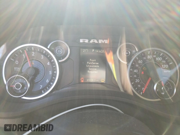 2020 Ram 1500 Big Horn with VIN 1C6RRFFG3LN345431, listed as a Copart auction lot 43179955 with 30,028 mi miles and Salvage title. Bid and sale history available at DreamBid. Image 9.