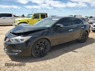 2017 Nissan Maxima SL with VIN 1N4AA6AP3HC445512, listed as a Copart auction lot 56127205 with 103,702 mi miles and Salvage title. Bid and sale history available at DreamBid. Image 1.