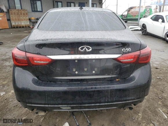 2018 Infiniti Q50 2.0t LUXE with VIN JN1CV7AP7JM241179, listed as a Copart auction lot 86733564 with NaN miles and Salvage Title. Bid and sale history available at carsss.com. Image 6.