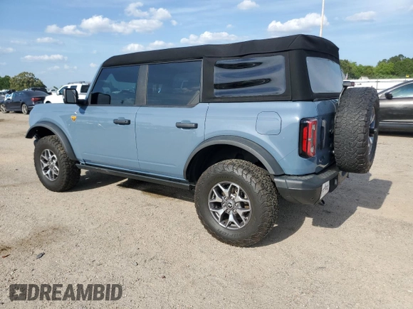 2023 Ford Bronco z VIN 1FMEE5DPXPLA82044, wystawiony jako Copart lot #55742035 z przebiegiem 50 397 mil mil oraz Szkoda całkowita • Salvage title. Historia ofert i sprzedaży dostępna na DreamBid. Obrazek 2.