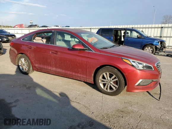 2016 Hyundai Sonata SE with VIN 5NPE24AF7GH360731, listed as a Copart auction lot 42288385 with 107,186 mi miles and Salvage Title. Bid and sale history available at DreamBid. Image 4.