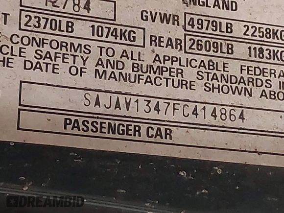 1985 Jaguar XJ with VIN SAJAV1347FC414864, listed as a IAAI auction lot 42118511 with 117,185 mi miles and . Bid and sale history available at DreamBid. Image 9.