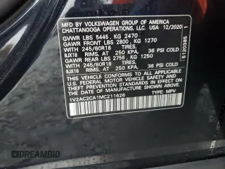 2021 Volkswagen Atlas S z VIN 1V2AC2CA1MC211626, wystawiony jako Copart lot #84148364 z przebiegiem 76 938 mil mil oraz Szkoda całkowita • Salvage title. Historia ofert i sprzedaży dostępna na DreamBid. Obrazek 13.