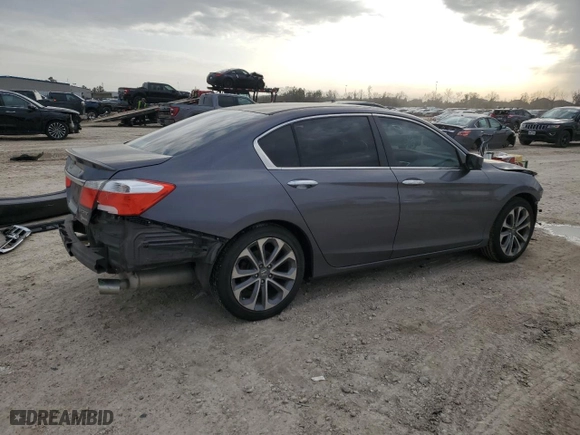 2014 Honda Accord Sedan Sport with VIN 1HGCR2F53EA041811, listed as a Copart auction lot 45383585 with 116,440 mi miles and Salvage Title. Bid and sale history available at carsss.com. Image 3.