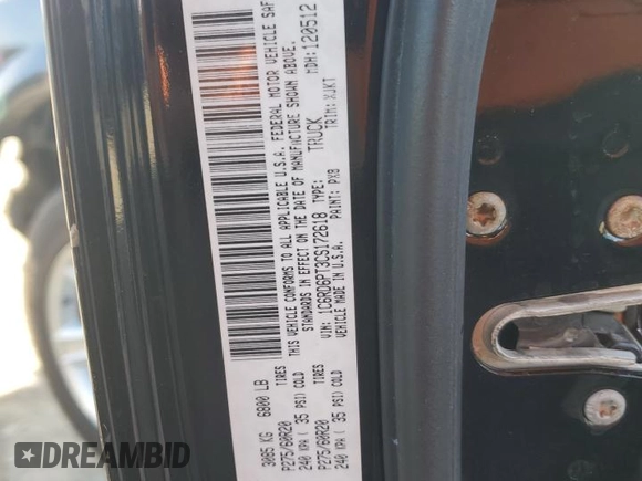 2012 Ram 1500 Laramie Longhorn with VIN 1C6RD6PT3CS172618, listed as a Copart auction lot 84116464 with 181,091 mi miles and Salvage title. Bid and sale history available at DreamBid. Image 12.