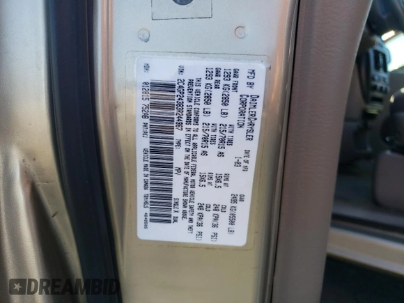 2003 Chrysler Town & Country with VIN 2C4GP24383R244967, listed as a Copart auction lot 76830064 with 0 mi miles and Non Repairable. Bid and sale history available at carsss.com. Image 16.