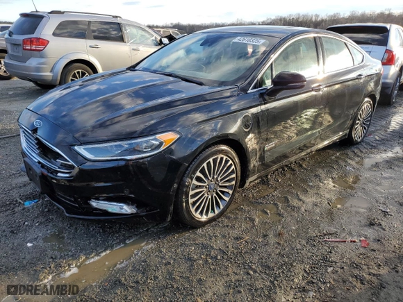 2017 Ford Fusion Energi Titanium with VIN 3FA6P0SU5HR201612, listed as a Copart auction lot 42618325 with 112,238 mi miles and Salvage Title. Bid and sale history available at carsss.com. Image 1.