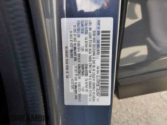2024 Mazda CX-5 2.5 S Carbon Edition with VIN JM3KFBCL3R0482170, listed as a Copart auction lot 53569805 with 21,344 mi miles and Non Repairable. Bid and sale history available at carsss.com. Image 13.