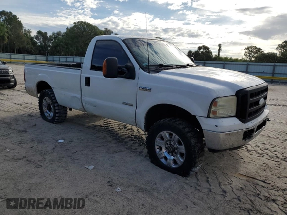 2006 Ford F-250 XL with VIN 1FTSF21P16ED54023, listed as a Copart auction lot 62515915 with 208,888 mi miles and Salvage title. Bid and sale history available at DreamBid. Image 4.