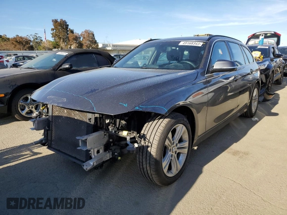 2017 BMW 3 Series 330i xDrive with VIN WBA8K3C34HA023630, listed as a Copart auction lot 49168343 with 76,367 mi miles and . Bid and sale history available at carsss.com. Image 1.