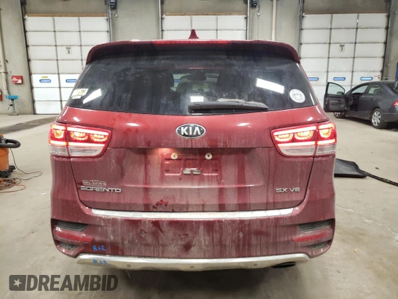 2018 Kia Sorento SX with VIN 5XYPKDA50JG418712, listed as a Copart auction lot 89107215 with 95,488 mi miles and Salvage Title. Bid and sale history available at carsss.com. Image 6.