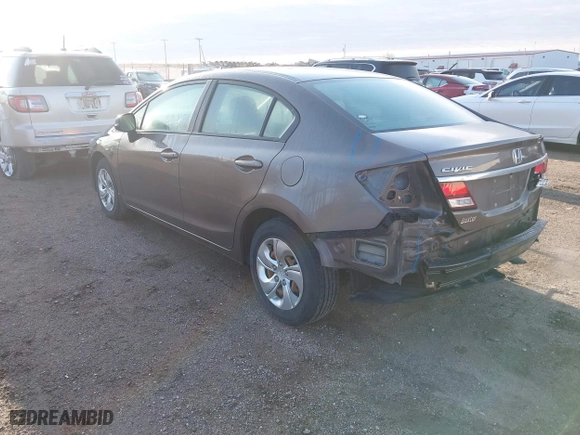 2013 Honda Civic Sdn LX with VIN 2HGFB2F52DH596895, listed as a IAAI auction lot 41923953 with 120,007 mi miles. Bid and sale history available at carsss.com. Image 3.