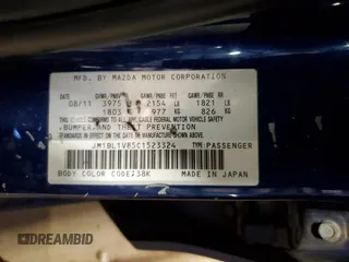 2012 Mazda 3 i Touring with VIN JM1BL1V85C1523324, listed as a Copart auction lot 54418625 with 193,342 mi miles and Salvage Title. Bid and sale history available at carsss.com. Image 13.