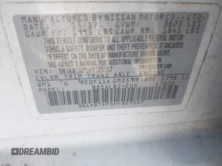 2017 Nissan Sentra S with VIN 3N1AB7AP5HY329557, listed as a IAAI auction lot 42749611 with 180,320 mi miles and . Bid and sale history available at DreamBid. Image 9.