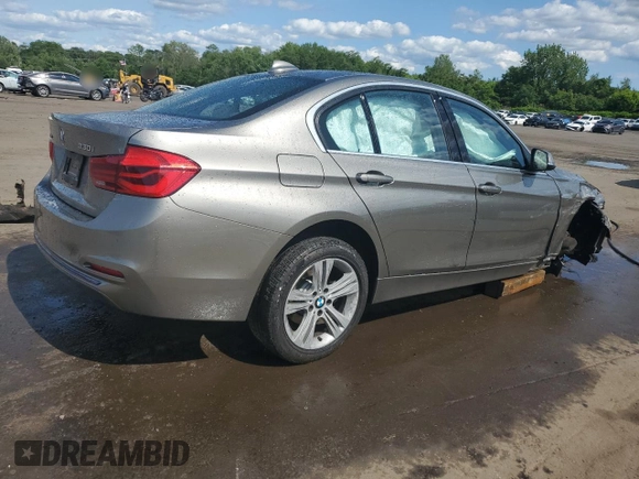 2018 BMW 3 Series 330i xDrive with VIN WBA8D9C54JEM33941, listed as a Copart auction lot 59501545 with 46,016 mi miles and Salvage title. Bid and sale history available at DreamBid. Image 3.