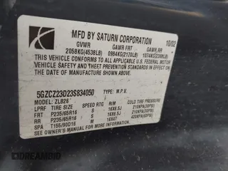 2003 Saturn VUE with VIN 5GZCZ23D23S834050, listed as a IAAI auction lot 41863117 with Not Provided miles and . Bid and sale history available at DreamBid. Image 9.