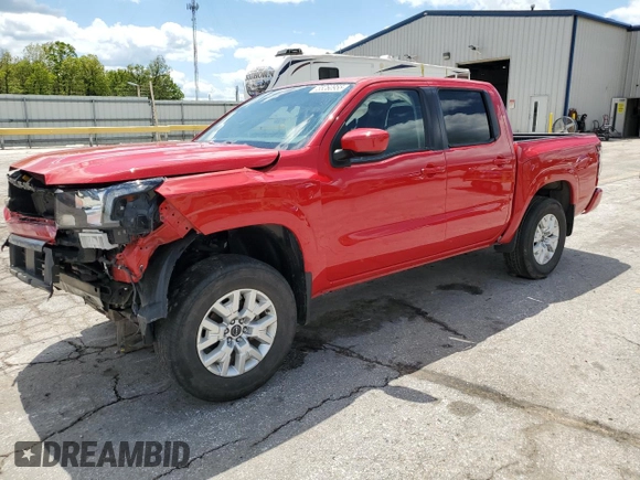 2023 Nissan Frontier SV with VIN 1N6ED1EK1PN607514, listed as a Copart auction lot 55260955 with 46,060 mi miles and Salvage title. Bid and sale history available at DreamBid. Image 1.